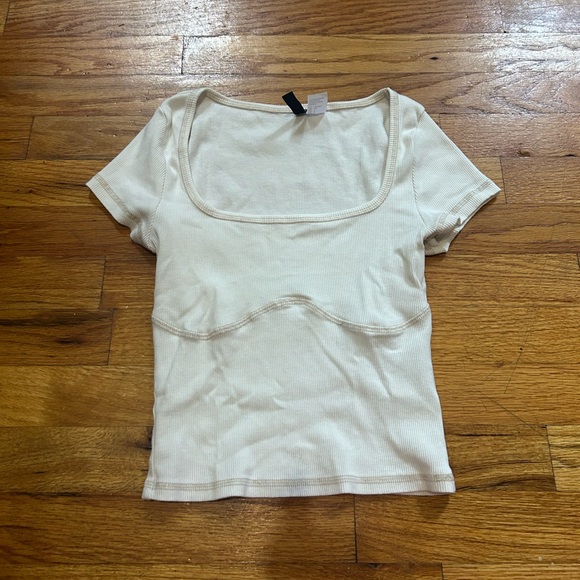 H&M white ribbed top - Picture 1 of 3